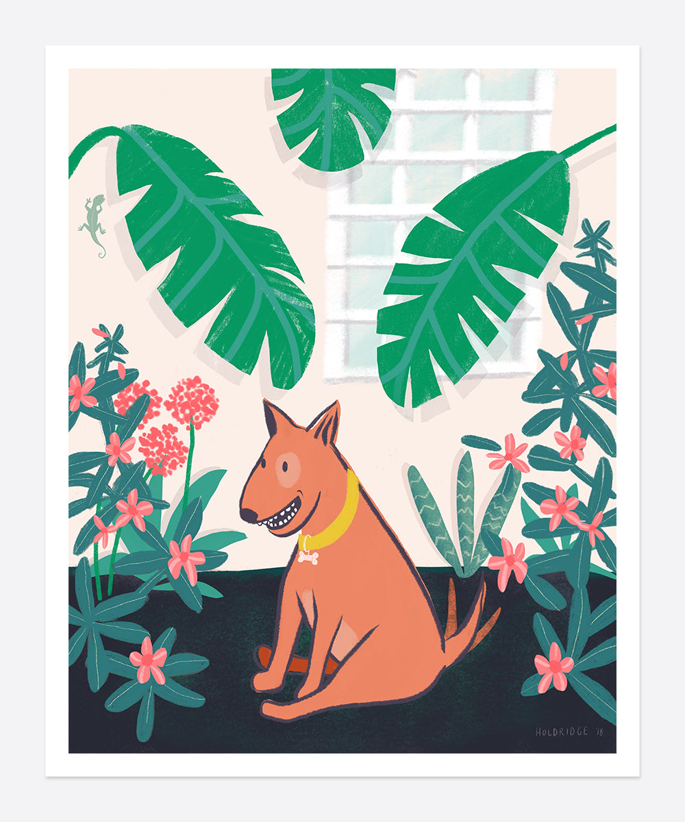 Pup in Plants Pet Portrait